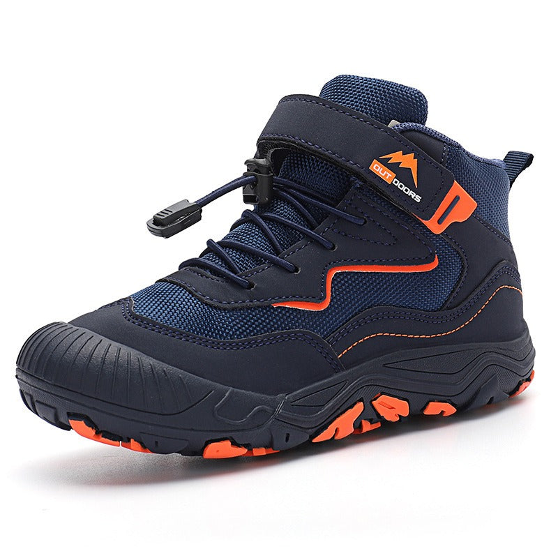 Autumn and Spring New Leisure Fashion Trend Versatile Mid Top Outdoor Children's Mesh Shoes Casual Shoes Anti slip Children's Shoes