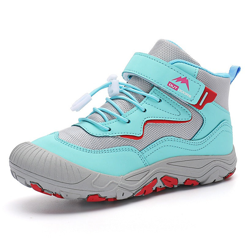 Autumn and Spring New Leisure Fashion Trend Versatile Mid Top Outdoor Children's Mesh Shoes Casual Shoes Anti slip Children's Shoes