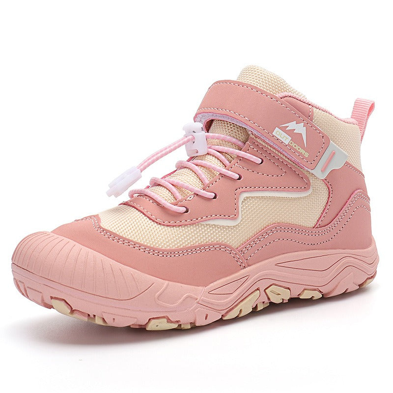Autumn and Spring New Leisure Fashion Trend Versatile Mid Top Outdoor Children's Mesh Shoes Casual Shoes Anti slip Children's Shoes