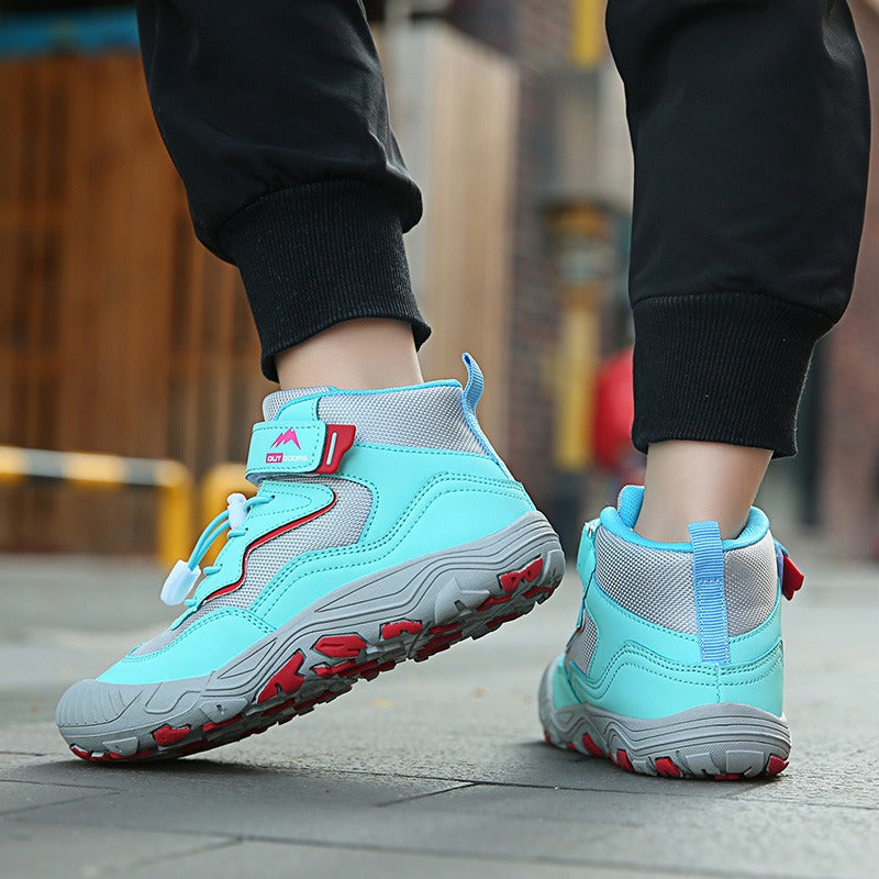 Autumn and Spring New Leisure Fashion Trend Versatile Mid Top Outdoor Children's Mesh Shoes Casual Shoes Anti slip Children's Shoes