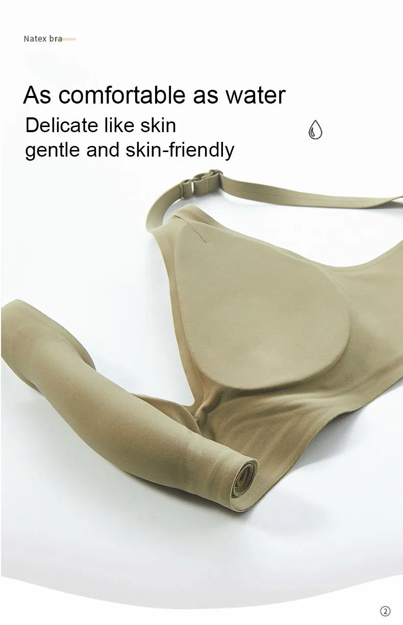 Seamless Women Underwear Sexy V-neck No Steel Ring Small Chest Gathered Adjustable Support Small Comfortable Thin Top Bra