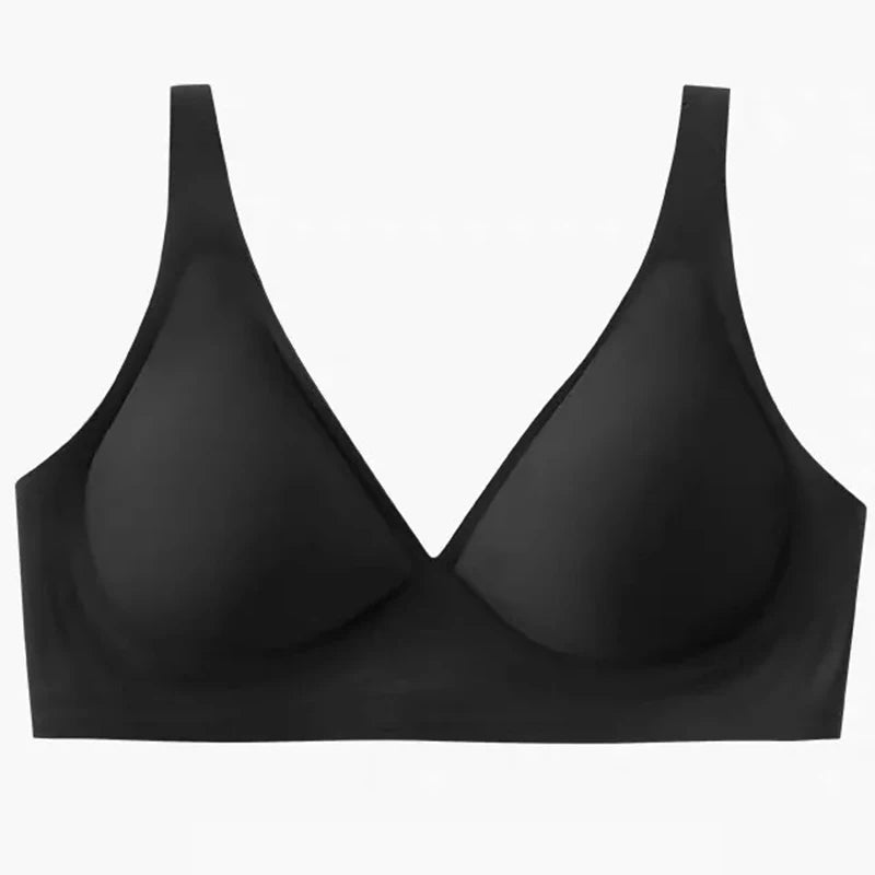 Seamless Women Underwear Sexy V-neck No Steel Ring Small Chest Gathered Adjustable Support Small Comfortable Thin Top Bra