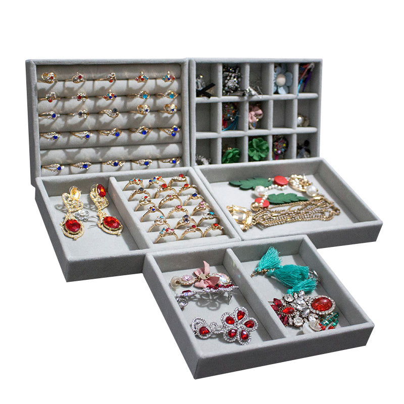 Velvet Ring Earrings Storage Organizer Jewelry Display Stand