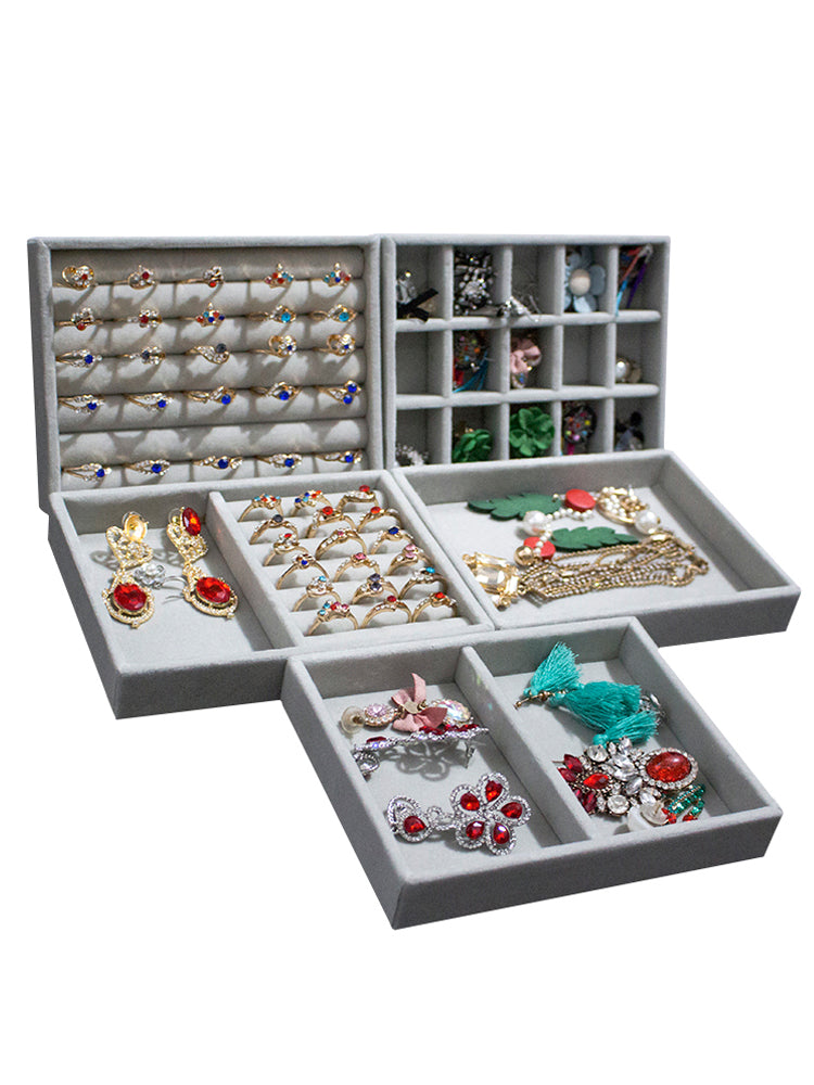 Velvet Ring Earrings Storage Organizer Jewelry Display Stand