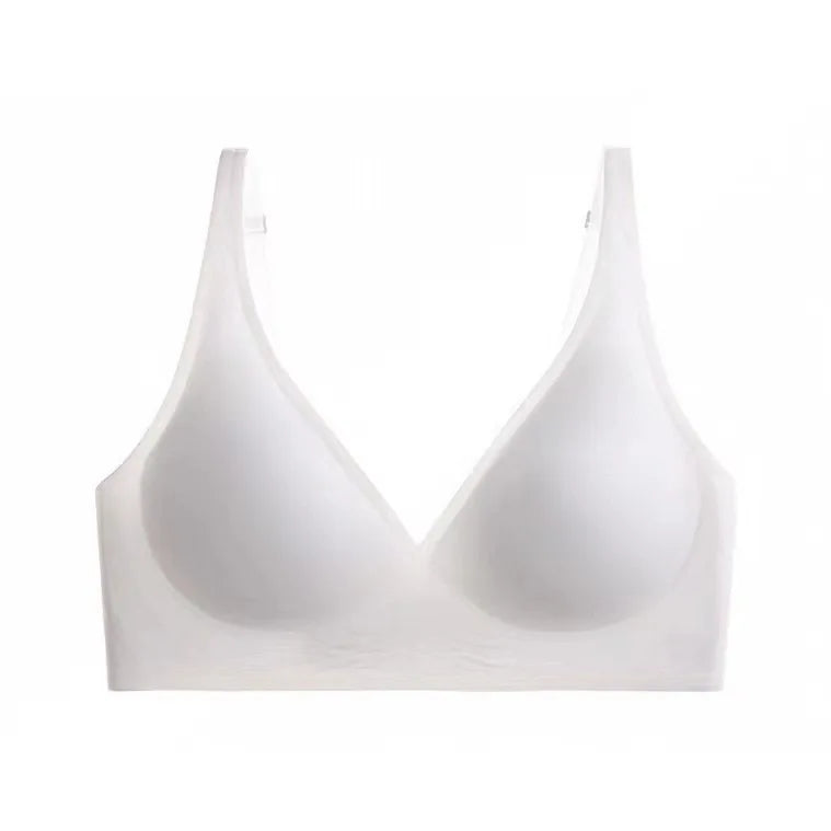 Seamless Women Underwear Sexy V-neck No Steel Ring Small Chest Gathered Adjustable Support Small Comfortable Thin Top Bra