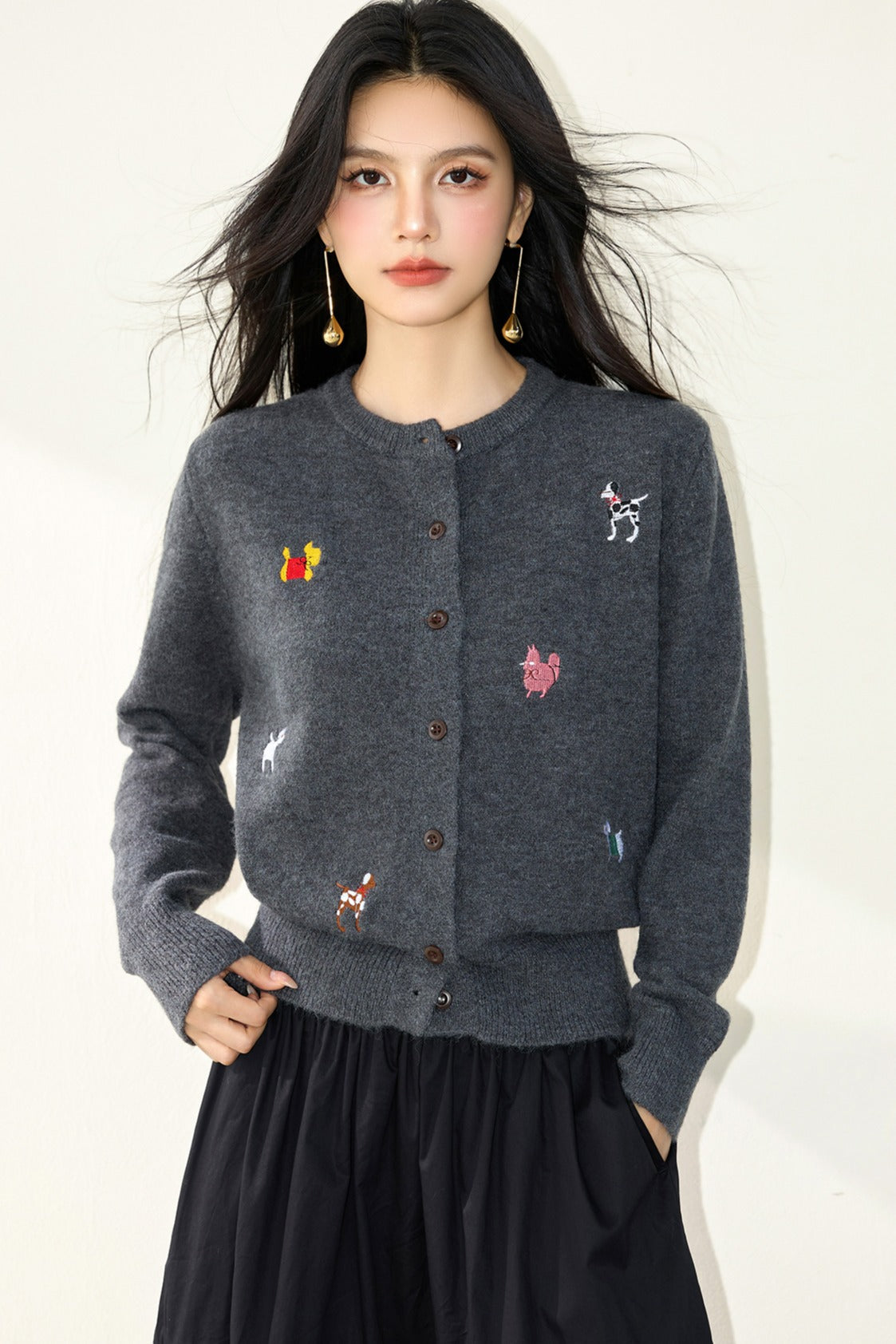 Knitted Cardigan Coat for Women Autumn Winter Loose Soft Youthful Knit Open Front Top