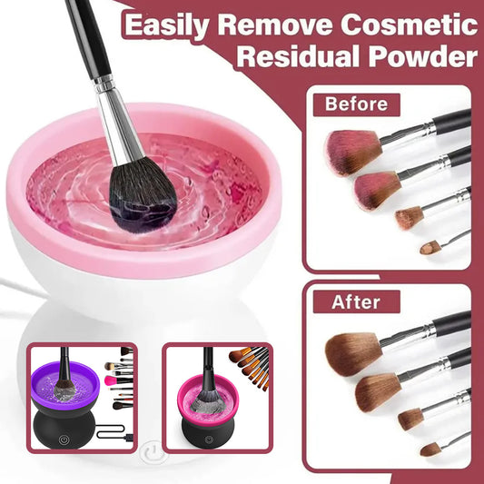 Electric Makeup Brush Cleaner Machine Portable Automatic USB Cosmetic Brush Cleaner Tools For All Size Beauty Makeup Brushes Set