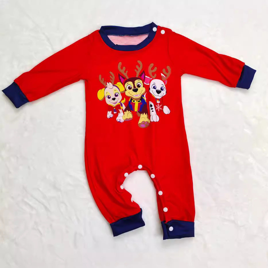 Cute Dog Print Christmas Family Matching Pajama Set