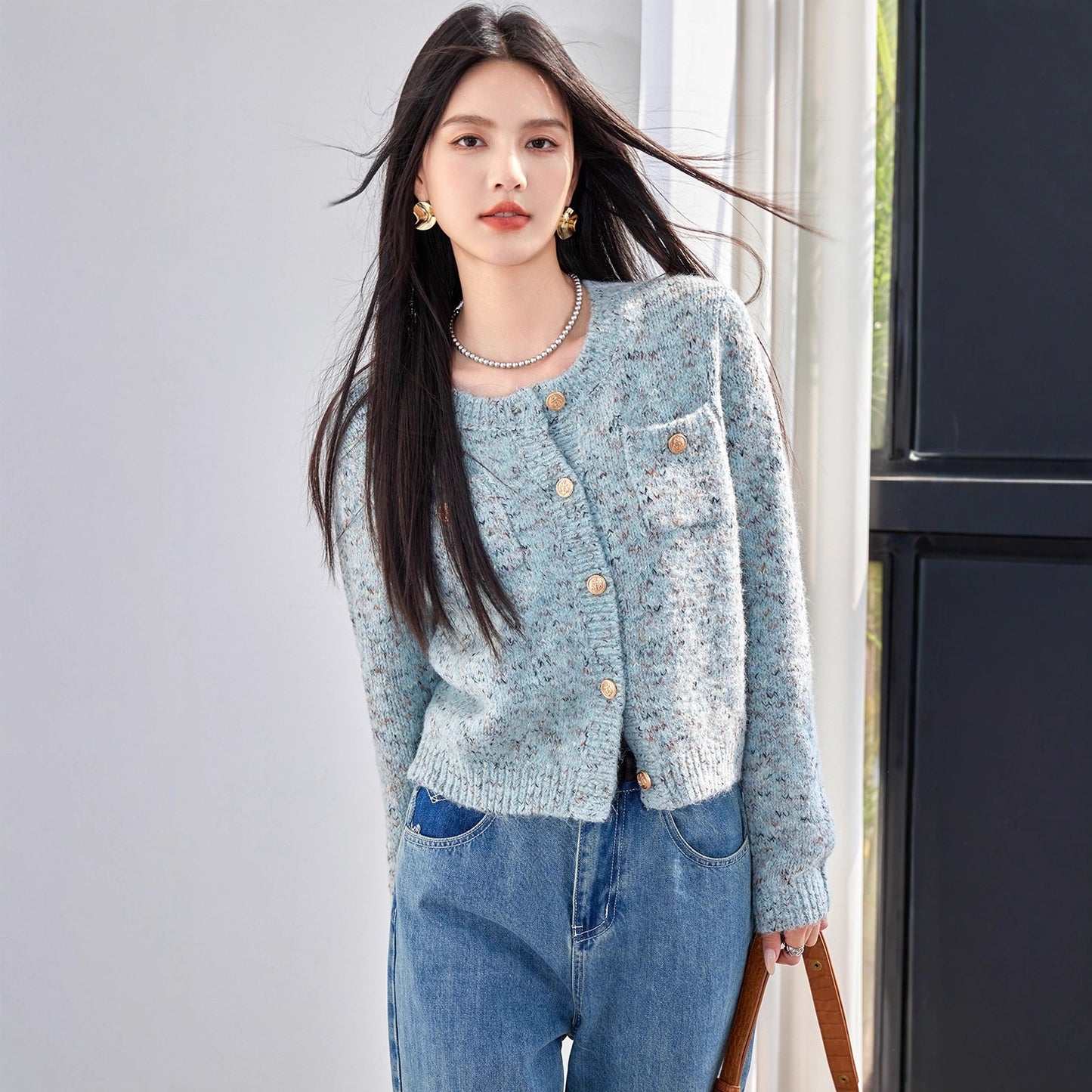 Chic Knit Cardigan Coat for Women, Soft and Cozy Cashmere-Style Sweater, Loose-Fit Elegant Top