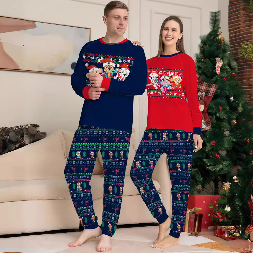 Cute Dog Print Christmas Family Matching Pajama Set