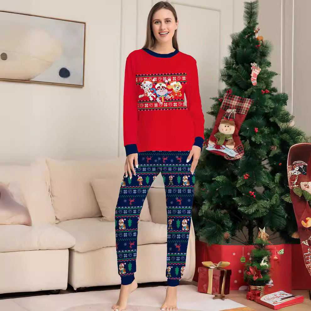 Cute Dog Print Christmas Family Matching Pajama Set