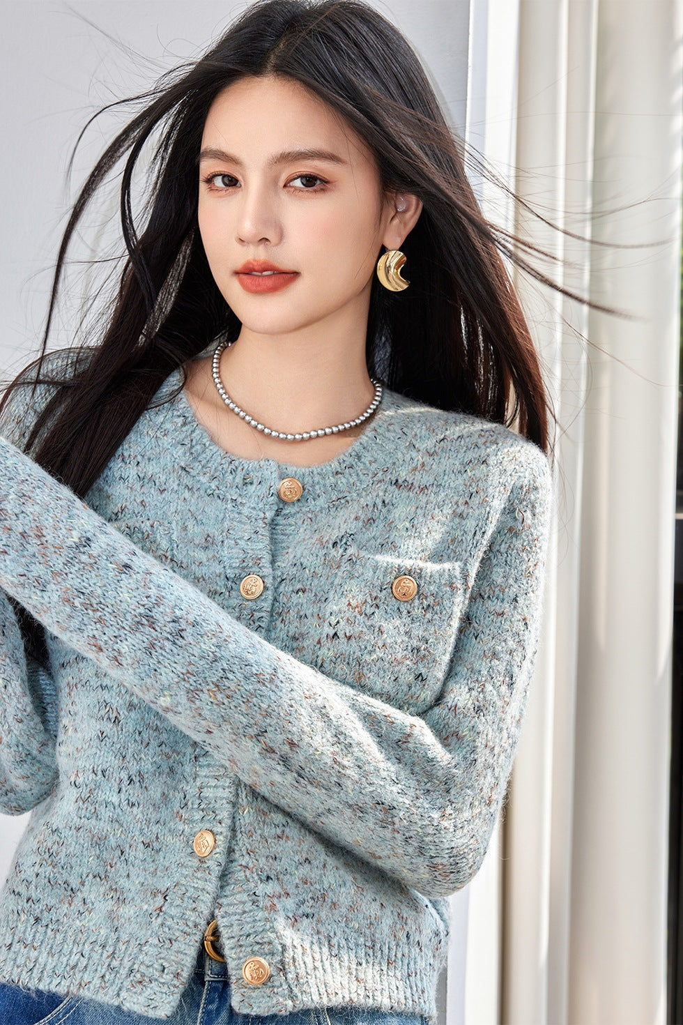 Chic Knit Cardigan Coat for Women, Soft and Cozy Cashmere-Style Sweater, Loose-Fit Elegant Top