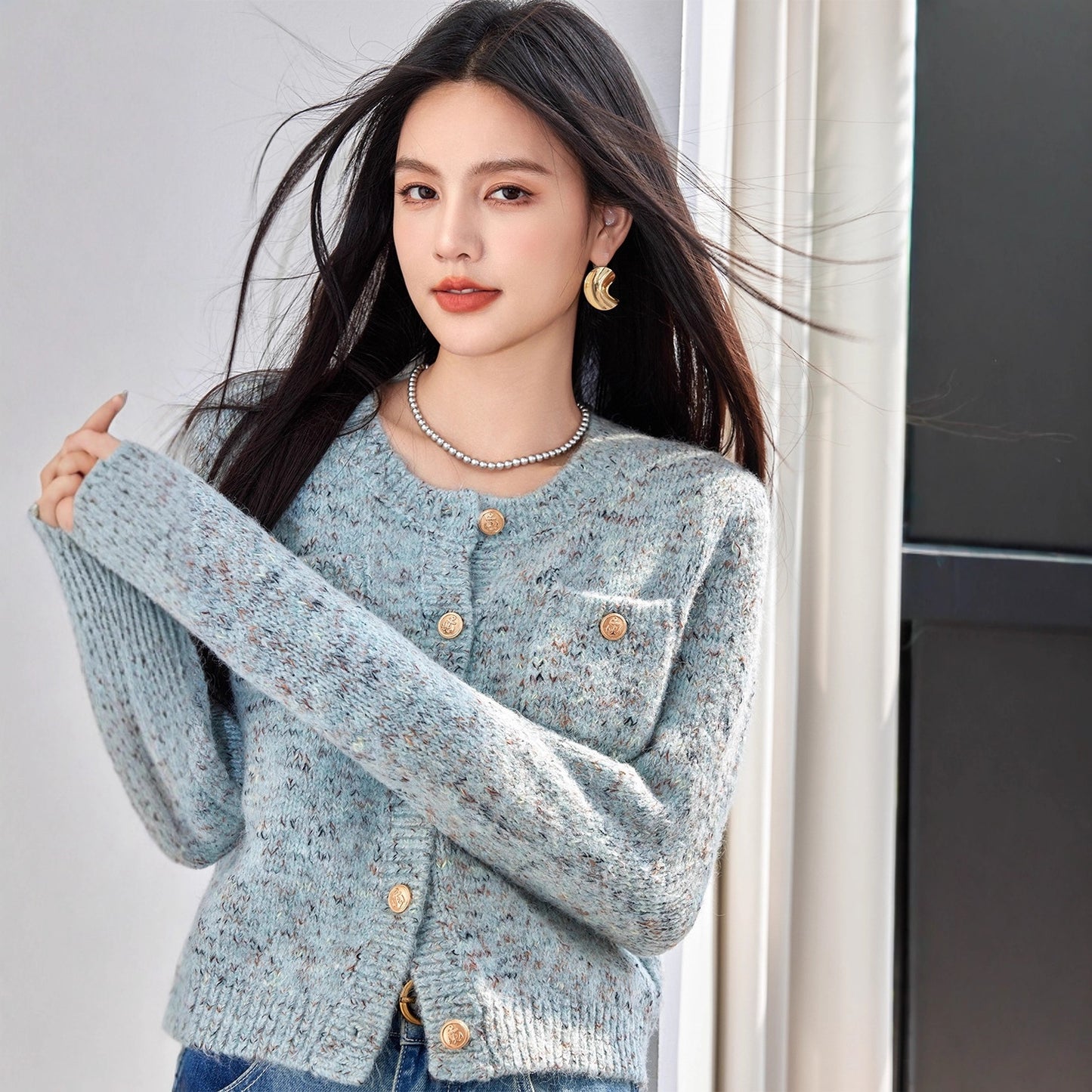 Chic Knit Cardigan Coat for Women, Soft and Cozy Cashmere-Style Sweater, Loose-Fit Elegant Top